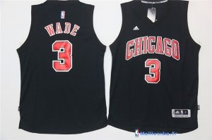 Maillot NBA Pas Cher Chicago Bulls Dwyane Wade 3 Noir