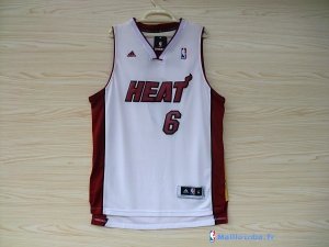 Maillot NBA Pas Cher Miami Heat LeBron James 6 Blanc Rouge