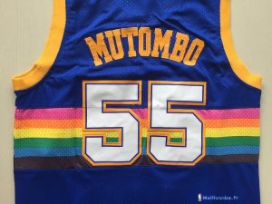 Maillot NBA Pas Cher Denver Nuggets Dikembe Mutombo 55 Bleu