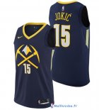 Maillot NBA Pas Cher Denver Nuggets Nikola Jokic 15 Nike Marine Ville 2017/18