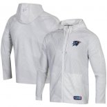 Oklahoma City Thunder Under Armour White Combine Authentic Holographic Woven Full-Zip Jacket