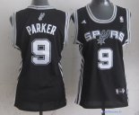 Maillot NBA Pas Cher San Antonio Spurs Femme Tony Parker 9 Noir