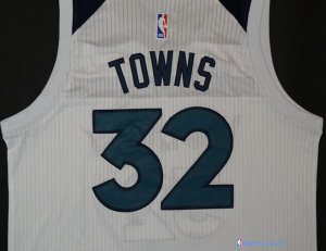 Maillot NBA Pas Cher Minnesota Timberwolves Karl Anthony Towns 32 Blanc 2017/18