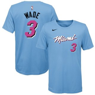 Miami Heat Dwyane Wade Nike Blue 2019/20 City Edition Name & Number T-Shirt