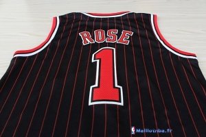 Maillot NBA Pas Cher Chicago Bulls Derrick Rose 1 Noir Bande