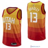Maillot NBA Pas Cher Utah Jazz Tony Bradley 13 Nike Jaune Ville 2017/18