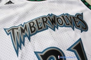 Maillot NBA Pas Cher Minnesota Timberwolves Kevin Garnett 21 Retro Blanc
