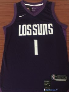 Maillot NBA Pas Cher Phoenix Suns Devin Booker 1 Nike Purpura Ville 2017/18