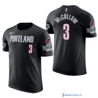 Maillot Manche Courte Portland Trail Blazers C.J. McCollum 3 Noir 2017/18