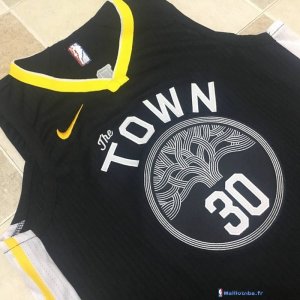 Maillot NBA Pas Cher Golden State Warriors Stephen Curry 30 Noir Statement 2017/18