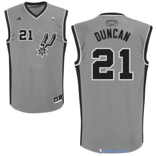 Maillot NBA Pas Cher San Antonio Spurs Tim Duncan 21 Gris