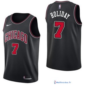Maillot NBA Pas Cher Chicago Bulls Justin Holiday 7 Noir Statement 2017/18