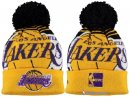 Tricoter un Bonnet NBA Los Angeles Lakers 2017 Noir Jaune