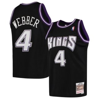 Sacramento Kings Chris Webber Mitchell & Ness Black Hardwood Classics 2000-01 Swingman Jersey