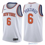 Maillot NBA Pas Cher New York Knicks Kristaps Porzingis 6 Blanc Association 2017/18