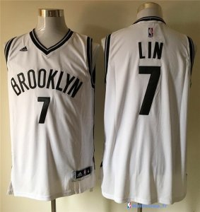 Maillot NBA Pas Cher Brooklyn Nets Jeremy Lin 7 Blanc