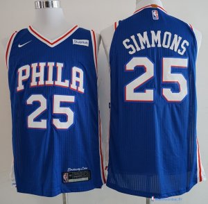 Maillot NBA Pas Cher Philadelphia Sixers Ben Simmons 25 Bleu 2017/18