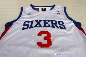 Maillot NBA Pas Cher Philadelphia Sixers Allen Iverson 3 Blanc