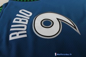 Maillot NBA Pas Cher Minnesota Timberwolves Ricky Rubio 9 Retro Bleu