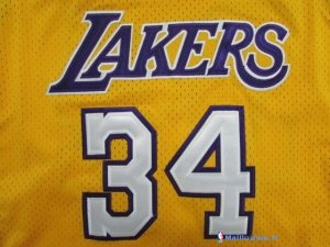 Maillot NBA Pas Cher Los Angeles Lakers Shaquille O'Neal 34 Jaune