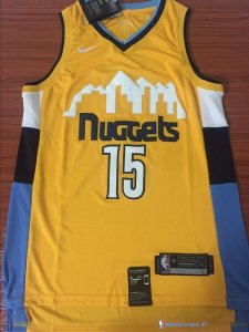 Maillot NBA Pas Cher Denver Nuggets Nikola Jokic 15 Jaune Statement 2017/18