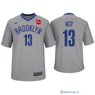 Maillot Manche Courte Brooklyn Nets Quincy Acy 13Gris 2017/18