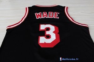 Maillot NBA Pas Cher Miami Heat Dwyane Wade 3 Retro Noir