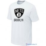 T-Shirt NBA Pas Cher Brooklyn Nets Blanc 01