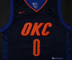 Maillot NBA Pas Cher Oklahoma City Thunder Russell Westbrook 0 Marine Statement 2017/18