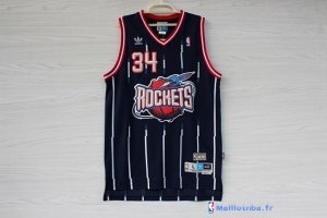 Maillot NBA Pas Cher Houston Rockets Hakeem Abdul Olajuwon 34 Bleu