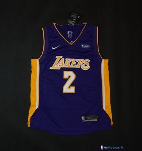 Maillot NBA Pas Cher Los Angeles Lakers Lonzo Ball 2 Purpura 2017/18