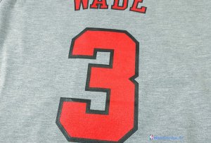 Maillot NBA Pas Cher Chicago Bulls Dwyane Wade 3 ML Gris
