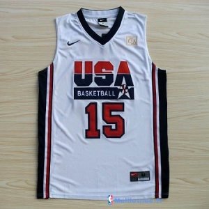 Maillot NBA Pas Cher USA 1992 Johnson 15 Blanc