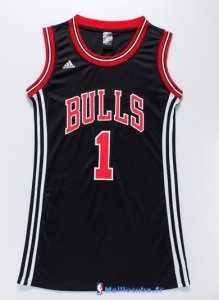 Maillot NBA Pas Cher Chicago Bulls Femme Derrick Rose 1 Noir