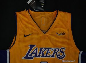 Maillot NBA Pas Cher Los Angeles Lakers Kyle Kuzma 0 Jaune 2017/18