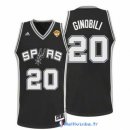 Maillot NBA Pas Cher Finales San Antonio Spurs Ginobili 20 Noir