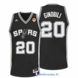 Maillot NBA Pas Cher Finales San Antonio Spurs Ginobili 20 Noir