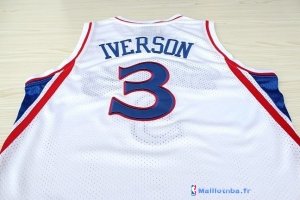 Maillot NBA Pas Cher Philadelphia Sixers Allen Iverson 3 10 Anniversaire Blanc