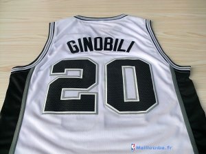 Maillot NBA Pas Cher San Antonio Spurs Manu Ginóbili 20 Blanc