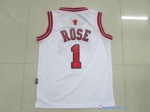 Maillot NBA Pas Cher Chicago Bulls Junior Derrick Rose 1 Blanc