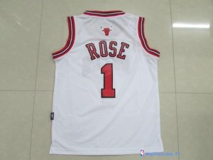 Maillot NBA Pas Cher Chicago Bulls Junior Derrick Rose 1 Blanc