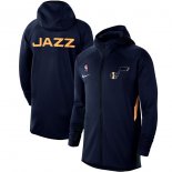 Utah Jazz Nike Navy Authentic Showtime Therma Flex Performance Full-Zip Hoodie