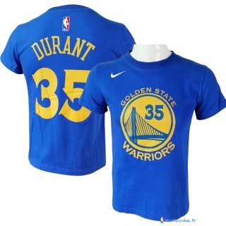 Maillot Manche Courte Golden State Warriors Kevin Durant 35 Nike Bleu