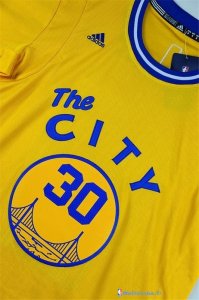 Maillot NBA Pas Cher Golden State Warriors Stephen Curry 30 City Jaune MC