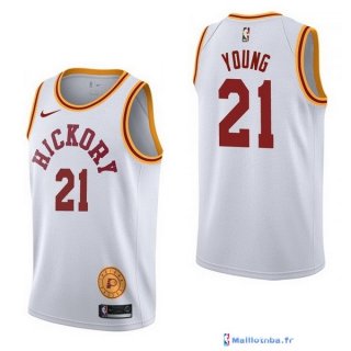Maillot NBA Pas Cher Indiana Pacers Thaddeus Young 21 Retro Blanc 2017/18