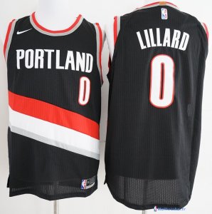 Maillot NBA Pas Cher Portland Trail Blazers Damian Lillard 0 Noir Icon 2017/18