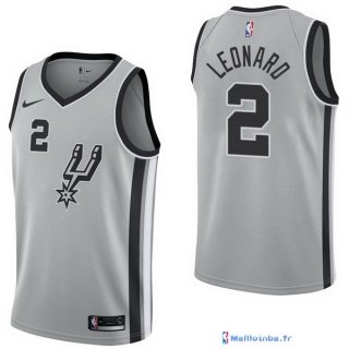 Maillot NBA Pas Cher San Antonio Spurs Kawhi Leonard 2 Gris Statement 2017/18