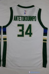 Maillot NBA Pas Cher Milwaukee Bucks Junior Giannis Antetokounmpo 34 Blanc