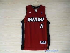 Maillot NBA Pas Cher Miami Heat LeBron James 6 Rouge Noir