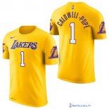 Maillot Manche Courte Los Angeles Lakers Kentavious Caldwell Pope 1 Jaune 2017/18